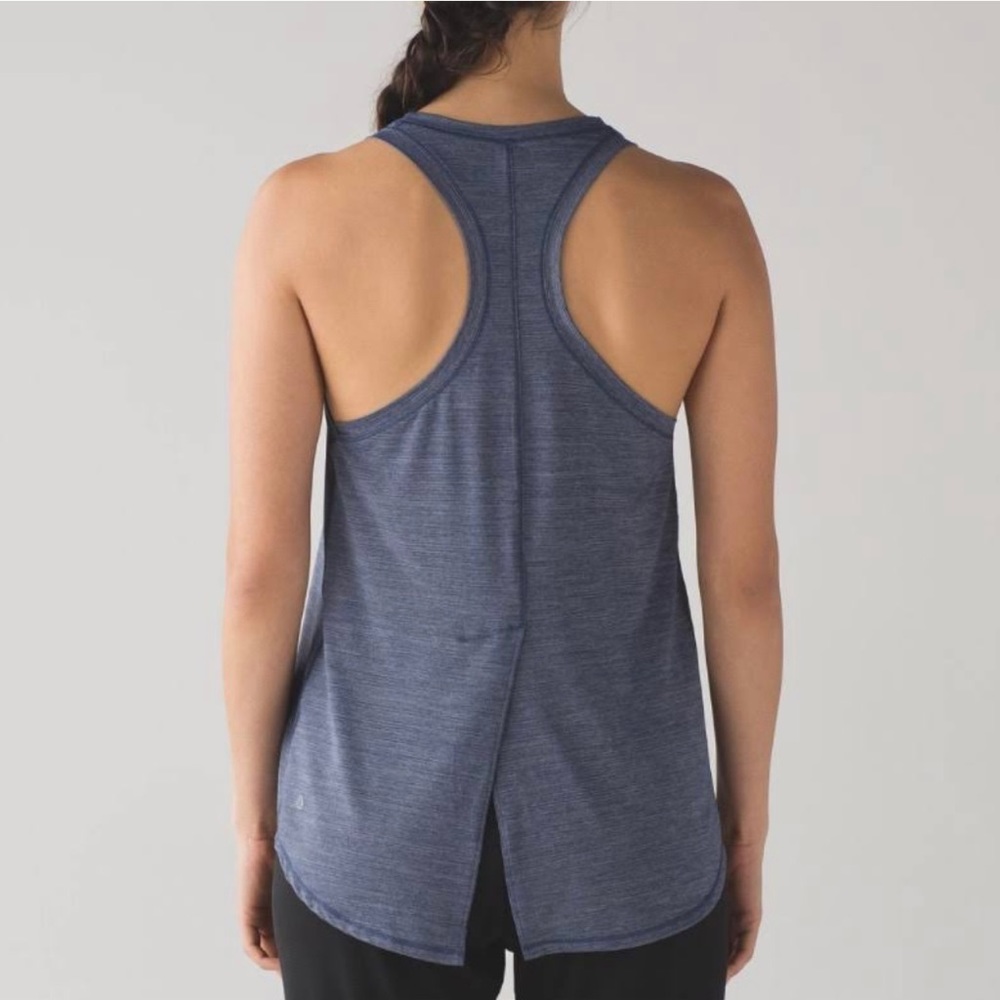 Lululemon Tied It Up Singlet Tank Top in heather blue size 12